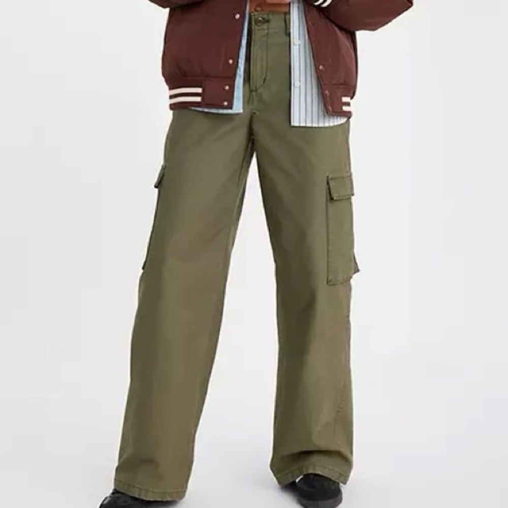 BAGGY CARGO PANTS - olive night green - 28 x 30